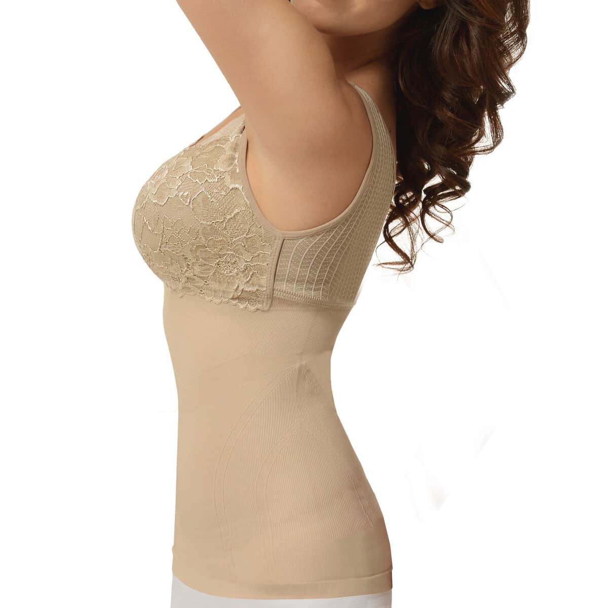 Sankom Patent Shaping Camisole with Bra with Cooling Fibers - S/M | Beige
