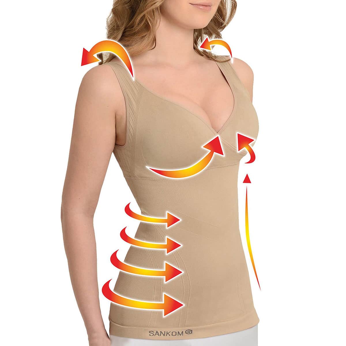 SANKOM Patent Shaping Camisole with Bra with Cooling Fibers - XXXL | Beige image number 2