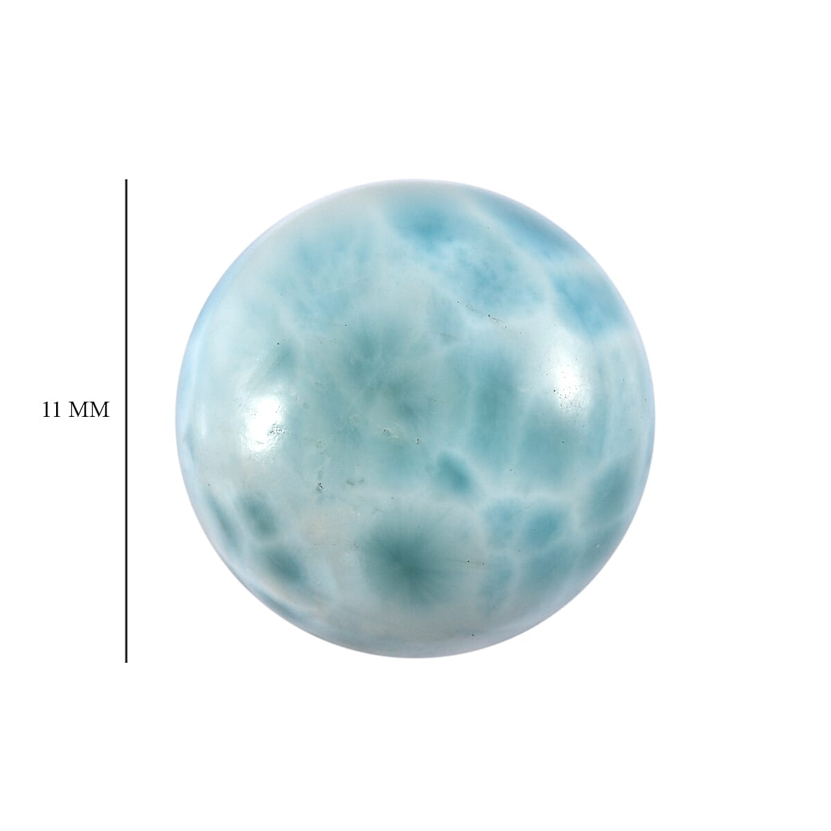 AAA Larimar (Rnd 11 mm) 4.78 ctw Loose gemstone