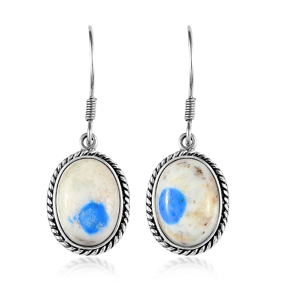 Artisan Crafted K2 Jasper Earrings in Sterling Silver 12.90 ctw