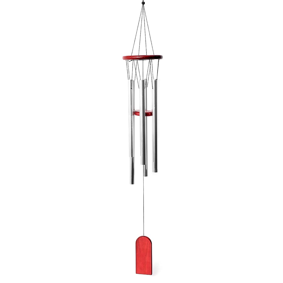 Red Wood Silvertone Tube Wind Chimes image number 0