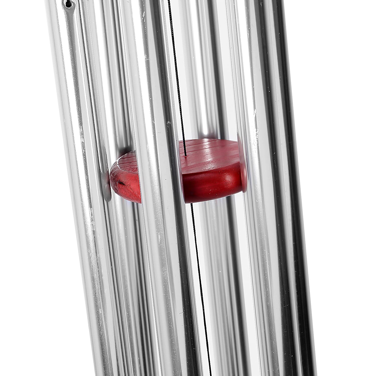 Red Wood Silvertone Tube Wind Chimes