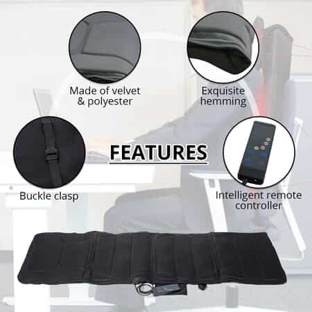 Full Body Massage Mat Heated Shiatsu Neck and Lumbar Support Massager 9  Modes