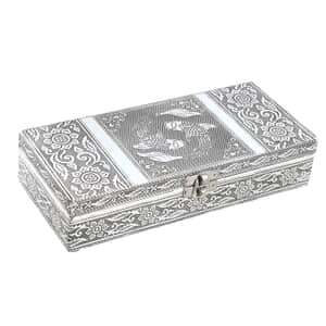 Handcrafted Yin Yang Pattern Embossed Aluminum Oxidized Jewelry Box
