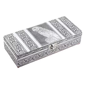 Handcrafted Parrot Embossed Aluminum Oxidized Jewelry Box