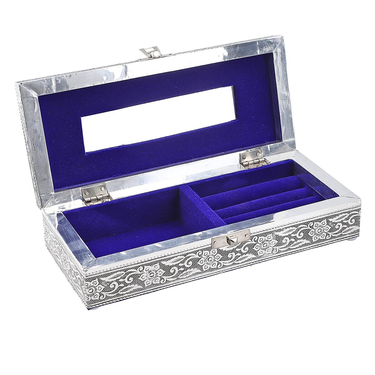 Handcrafted Dreamcatcher Embossed Aluminum Oxidized Jewelry Box image number 4