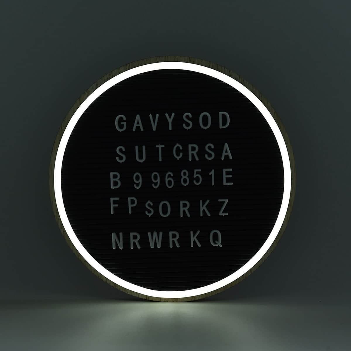 Round DIY Letter Board with Neon Light (2xAAA Battery Not Included) image number 1