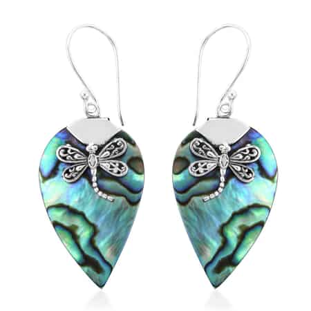 Abalone Shell Dangle Earrings in Sterling Silver, Drop Silver Earrings, Beach Fashion Jewelry image number 0