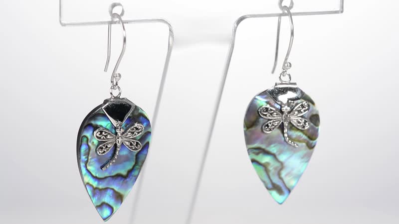 Abalone Shell Fancy Earrings in Sterling Silver
