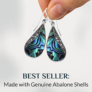 Abalone Shell Drop Earrings For Women in Sterling Silver, Beach Fashion Jewelry