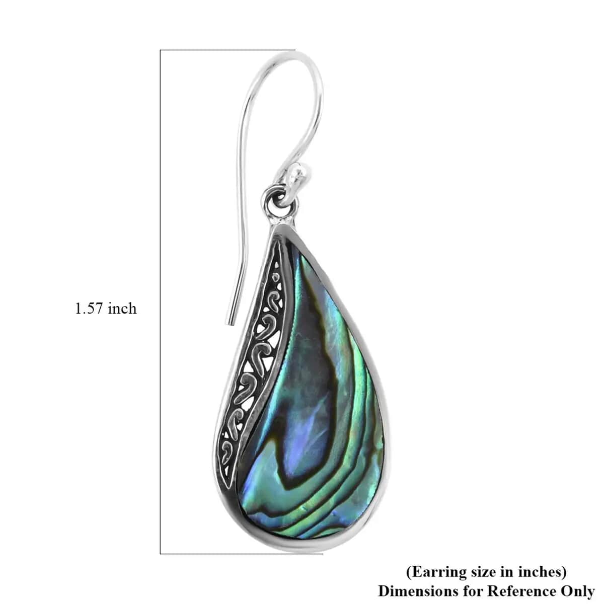 Abalone Shell Drop Earrings For Women in Sterling Silver, Beach Fashion Jewelry image number 6