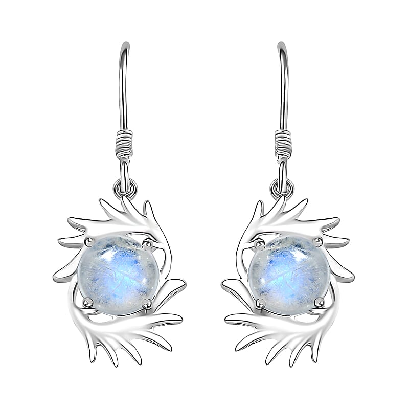 D'Joy Kuisa Rainbow Moonstone 6.75 ctw Earrings in Sterling Silver