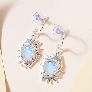 D'Joy Kuisa Rainbow Moonstone 6.75 ctw Earrings in Sterling Silver