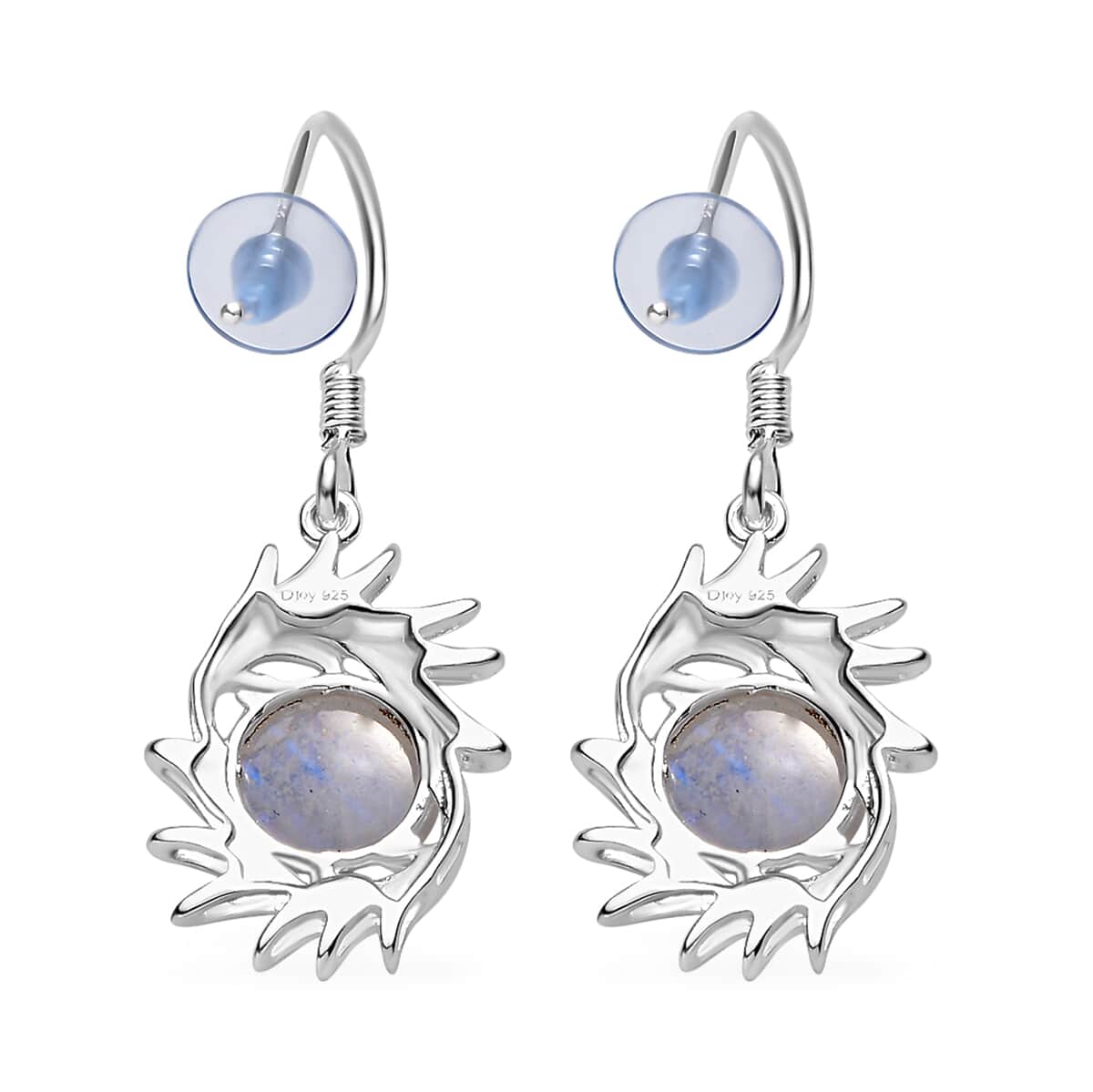 Kuisa Rainbow Moonstone 6.75 ctw Earrings in Sterling Silver image number 3