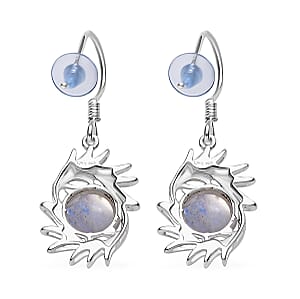D'Joy Kuisa Rainbow Moonstone 6.75 ctw Earrings in Sterling Silver