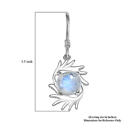 D'Joy Kuisa Rainbow Moonstone 6.75 ctw Earrings in Sterling Silver