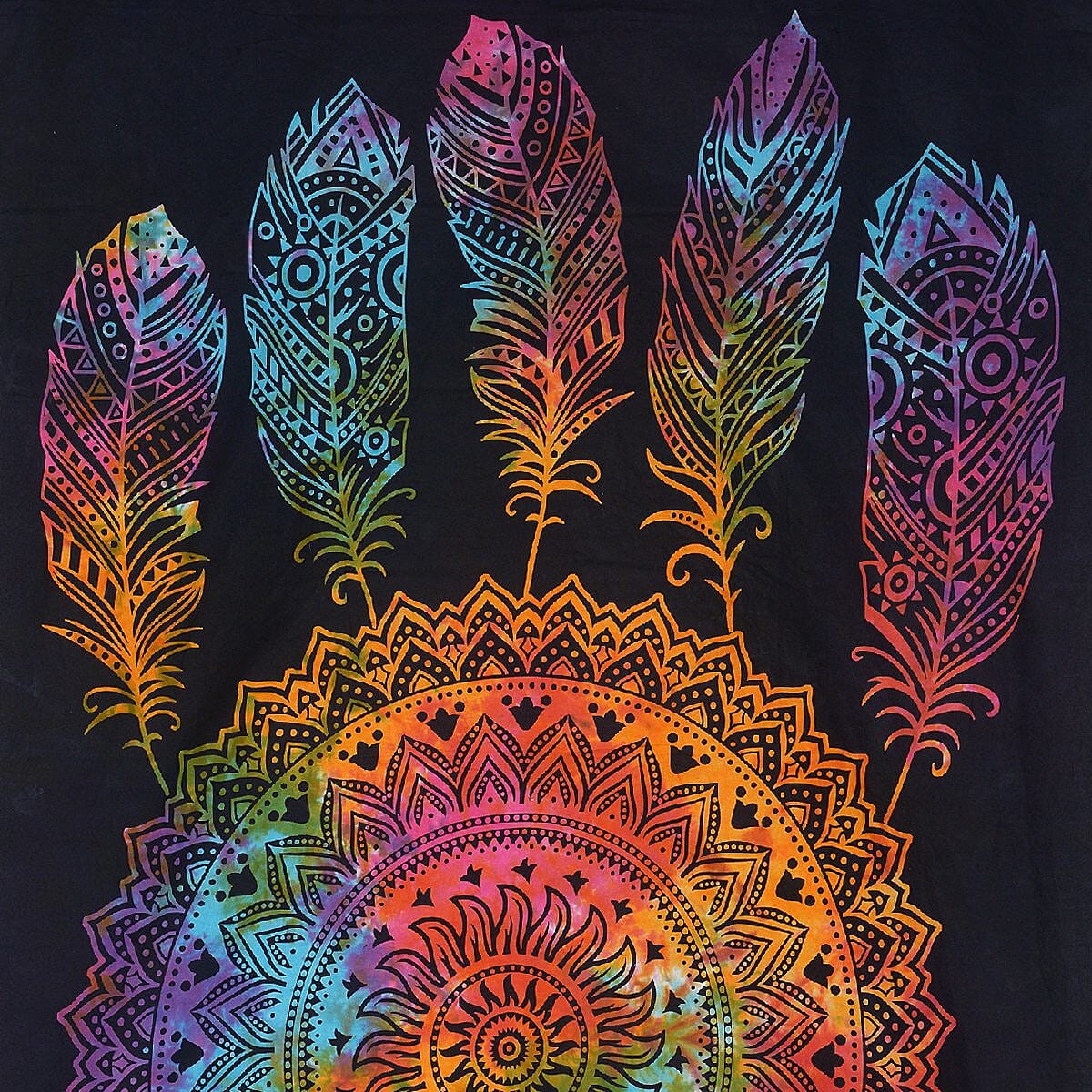 Multi Color Cotton Dreamcatcher Screen Printed Tie Dye Tapestry Wall Hanging
