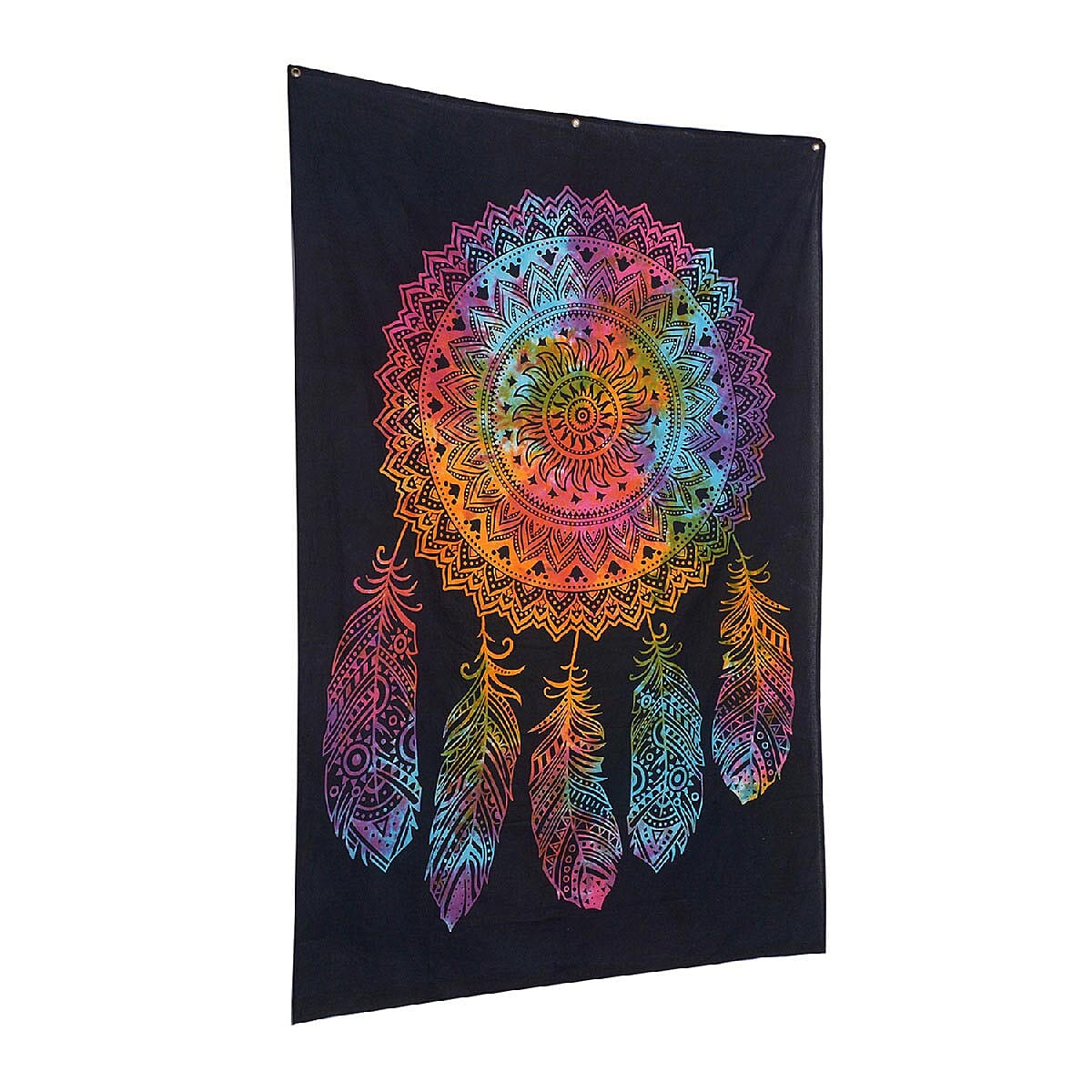 Multi Color Cotton Dreamcatcher Screen Printed Tie Dye Tapestry Wall Hanging