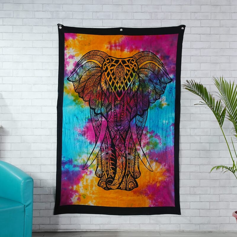 Cotton Tie Dye Tapestry Wall Hanging