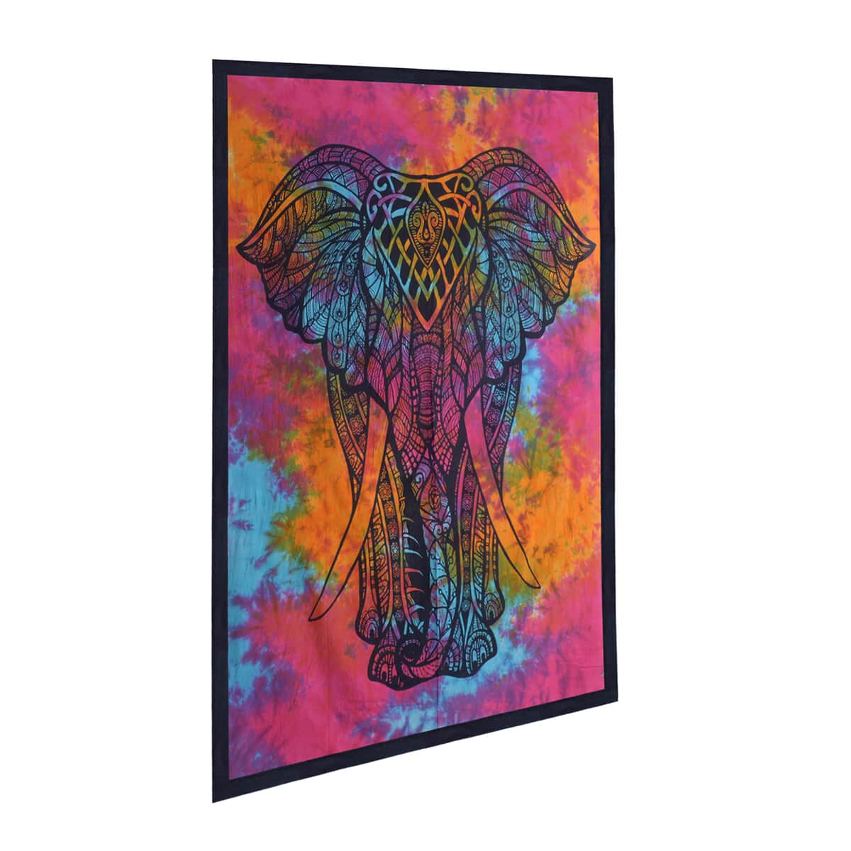 Multi Color Cotton Screen Printed Tie Dye Dreamcatcher Tapestry Wall Hanging (52x82) image number 6