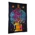 Multi Color Cotton Tree of Life Screen Printed Tie Dye Tapestry Wall Hanging image number 3