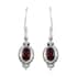 Premium Moazambique Garnet Earrings in Sterling Silver, Dangle Earrings, Solitaire Earrings Silver 2.00 ctw image number 0