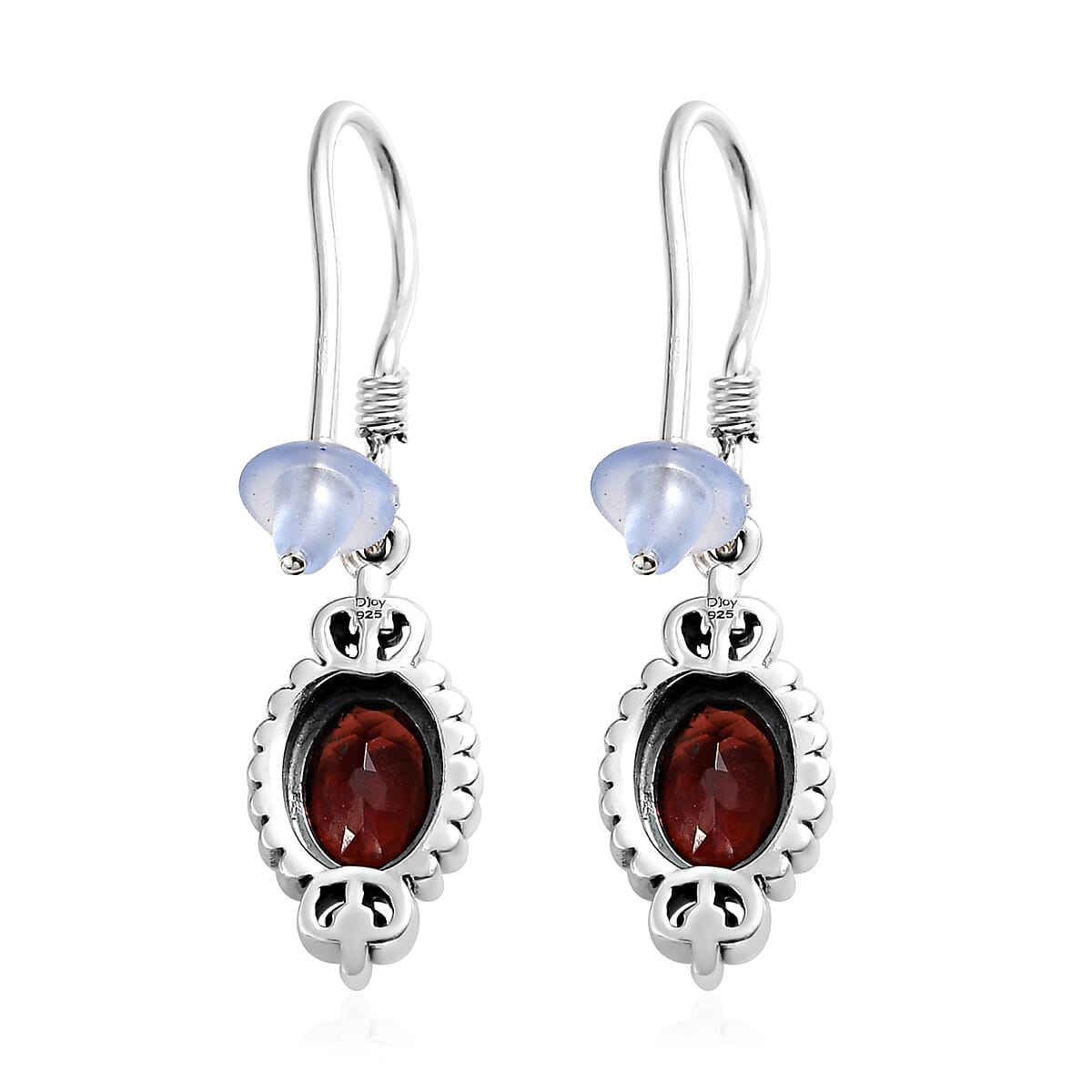 Premium Moazambique Garnet Earrings in Sterling Silver, Dangle Earrings, Solitaire Earrings Silver 2.00 ctw