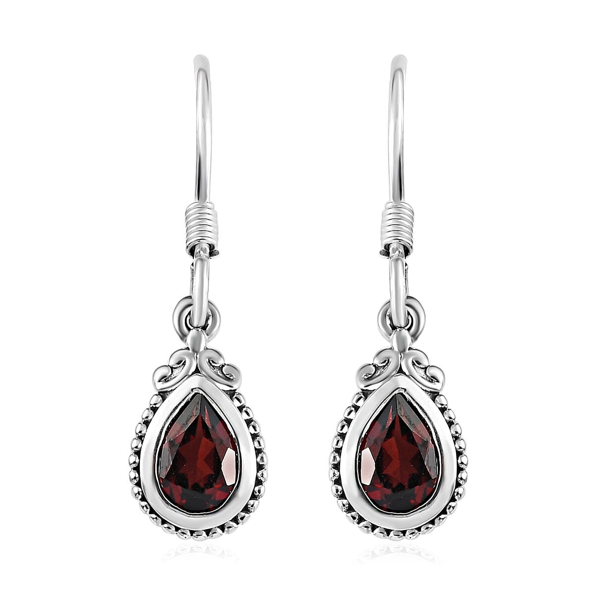 Premium Mozambique Garnet 1.60 ctw Earrings in Sterling Silver