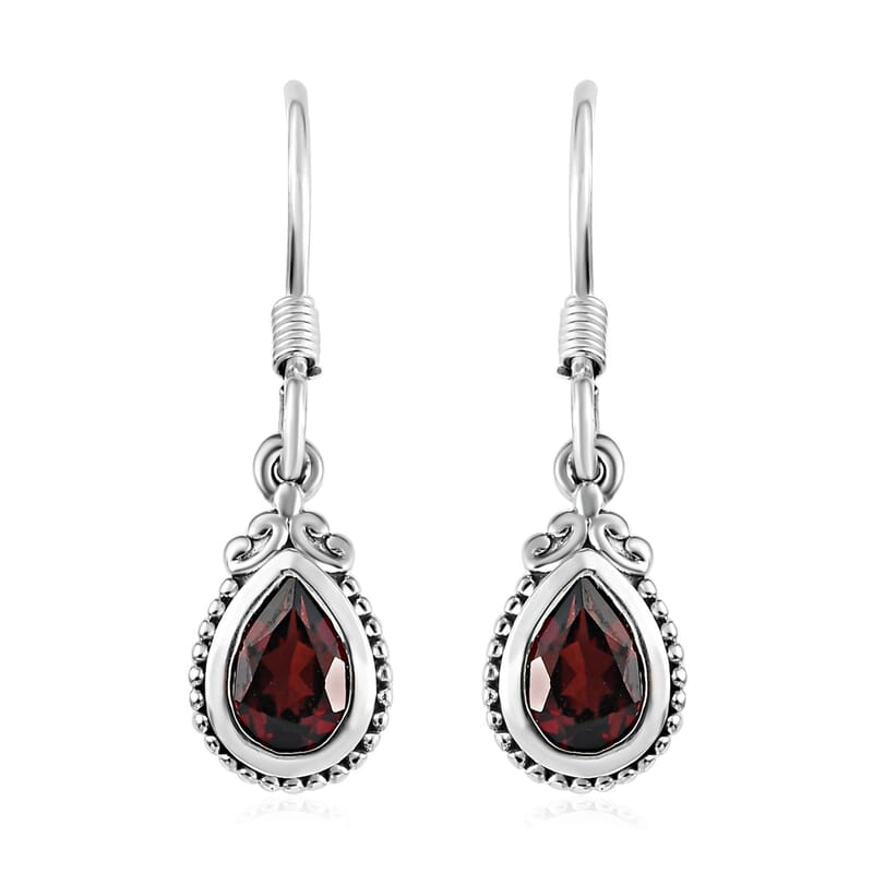 Premium Mozambique Garnet 1.60 ctw Earrings in Sterling Silver