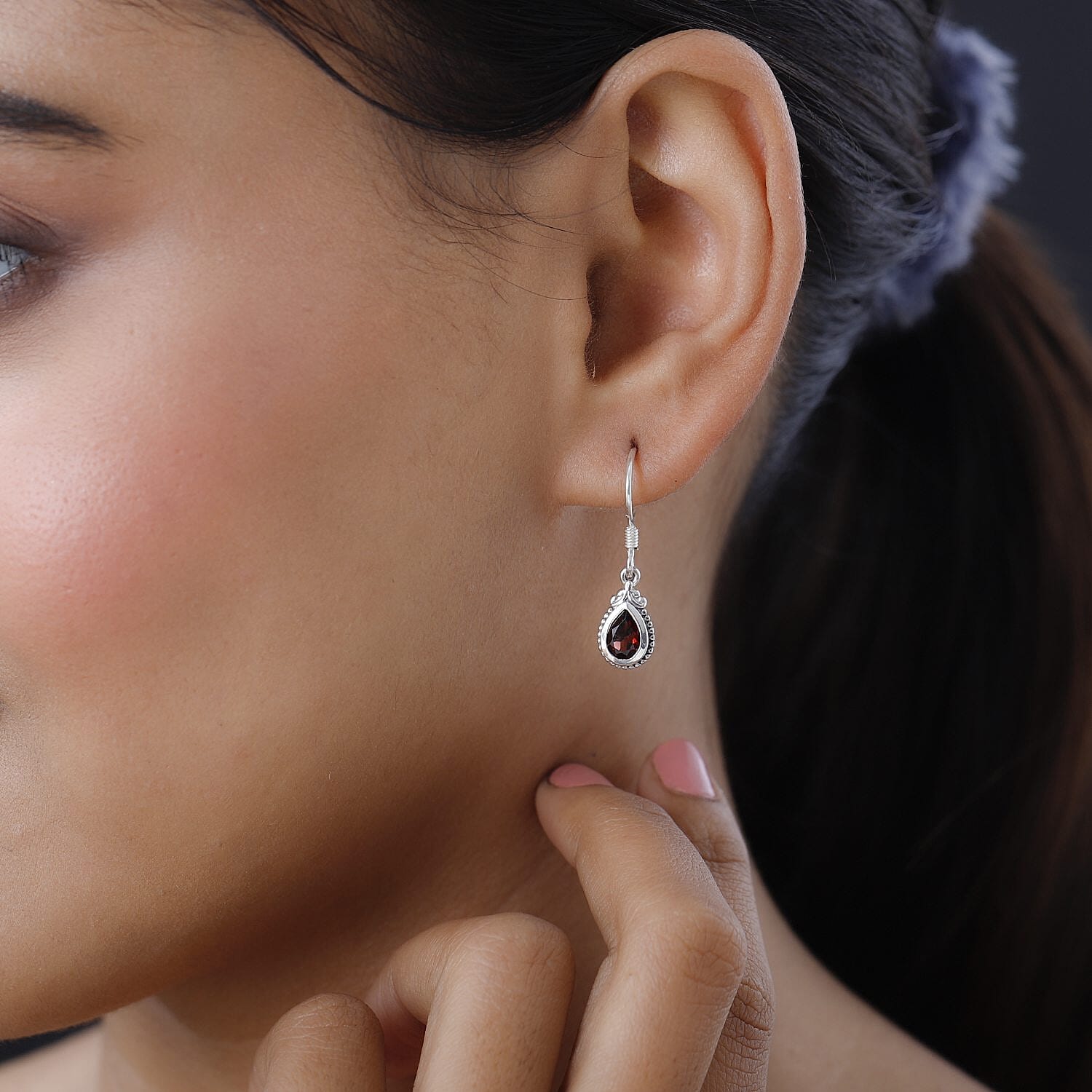 Premium Mozambique Garnet 1.60 ctw Earrings in Sterling Silver