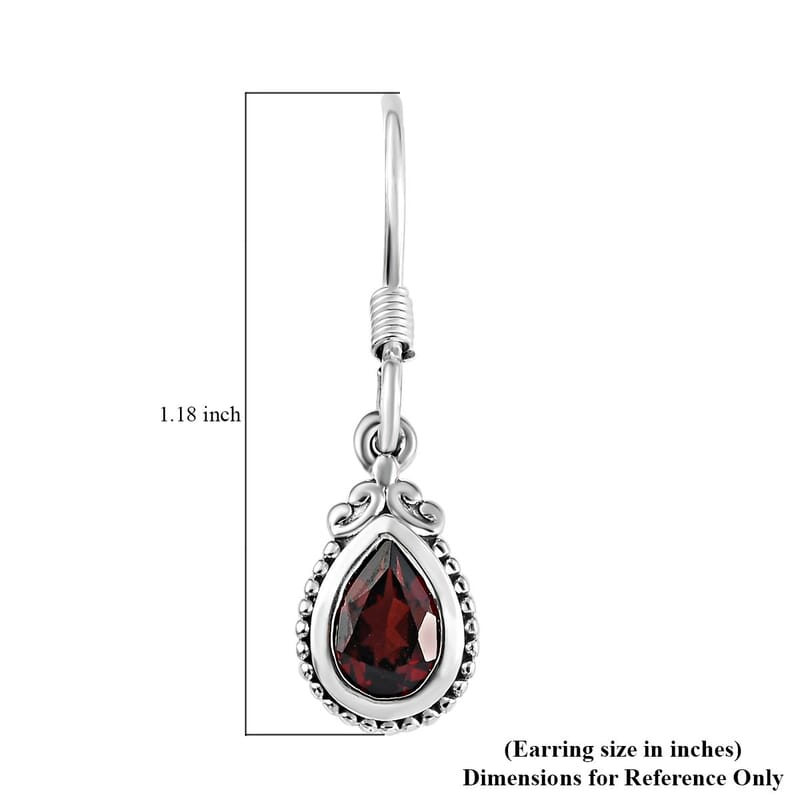 Premium Mozambique Garnet 1.60 ctw Earrings in Sterling Silver