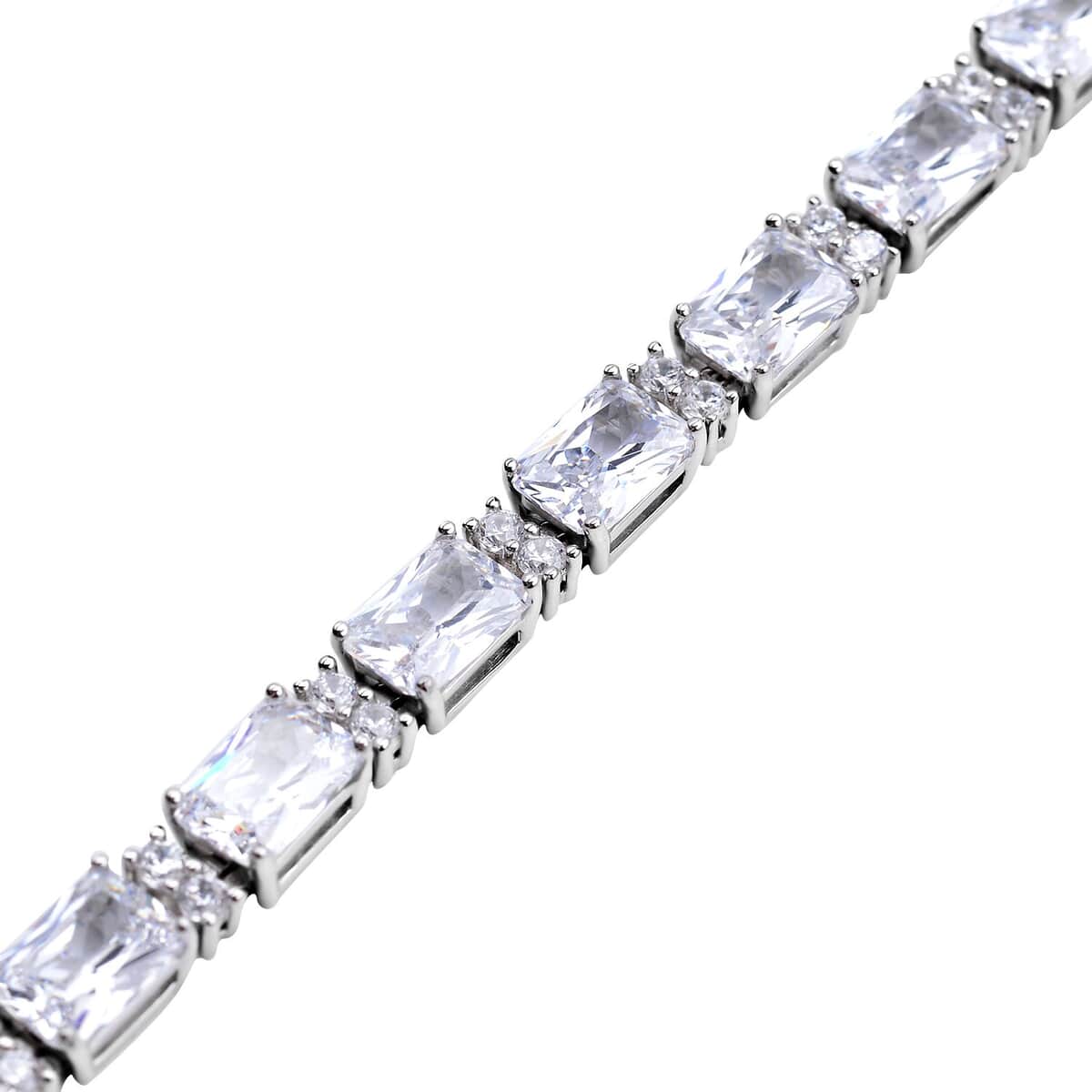 LUSTRO STELLA Finest CZ Tennis Bracelet in Platinum Over Sterling Silver (8.25 In) 14 Grams 26.00 ctw image number 2