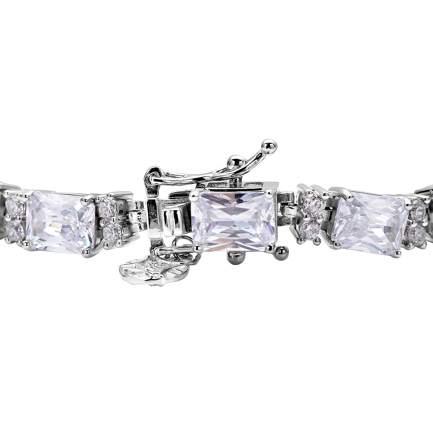 Lustro Stella Finest CZ Tennis Bracelet in Platinum Over Sterling Silver (6.75 In) 21.00 ctw