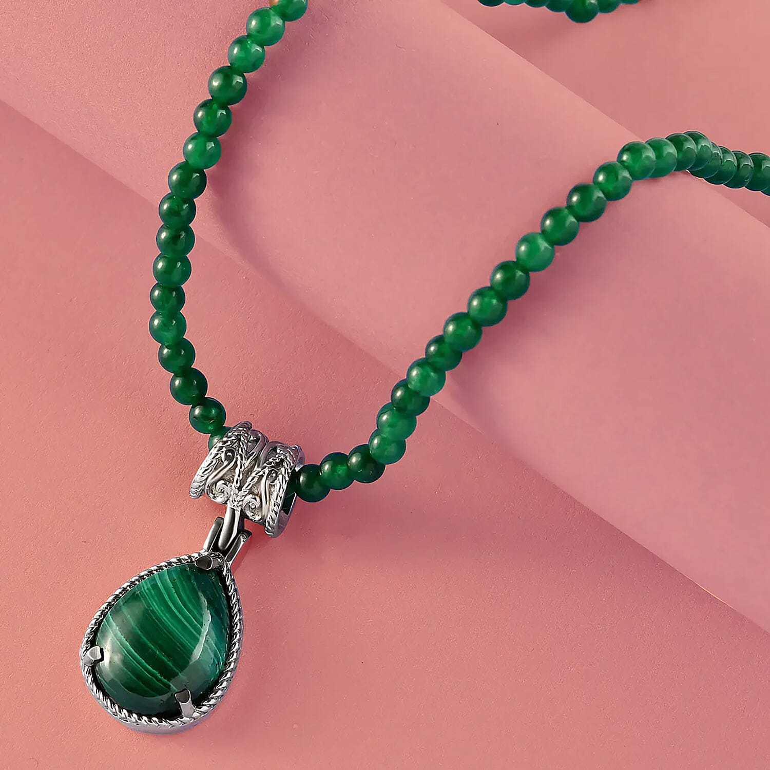 amulet Malachite necklace 4mm×40cm amulet Malachite necklace 4mm×40cm amulet Malachite necklace 4mm×40cm