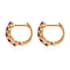 Premium Mundarara Ruby and White Zircon Hoop Earrings in Vermeil Yellow Gold Over Sterling Silver 0.60 ctw image number 5