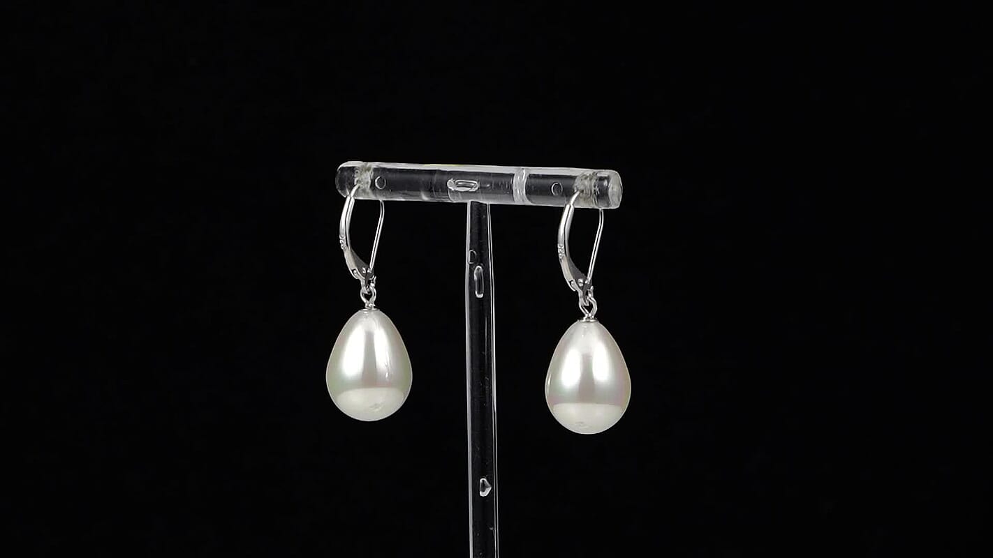 Shell Pearl Earrings in Sterling Silver