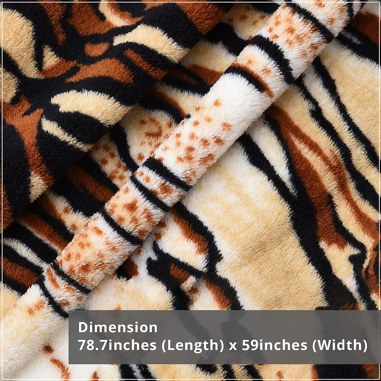 Homesmart Tiger Print Warm & Cozy Coral Fleece Blanket