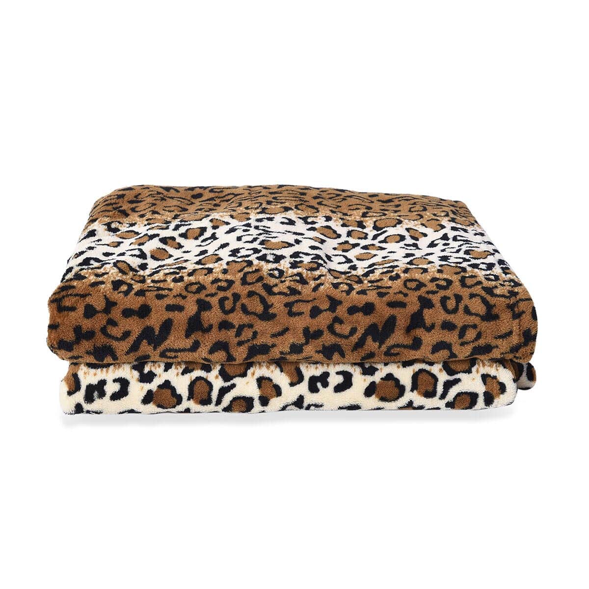 Homesmart Leopard Warm & Cozy Coral Fleece Wearable Sleeve Blanket with Front Pocket image number 0