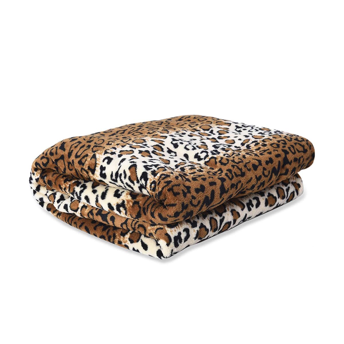 Homesmart Leopard Warm & Cozy Coral Fleece Wearable Sleeve Blanket with Front Pocket image number 1