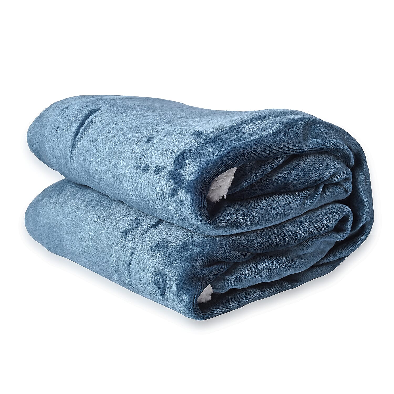Homesmart Teal Plush Flannel & Sherpa Reversible Blanket | Polyester Sherpa Blanket | Sherpa Throw Blanket