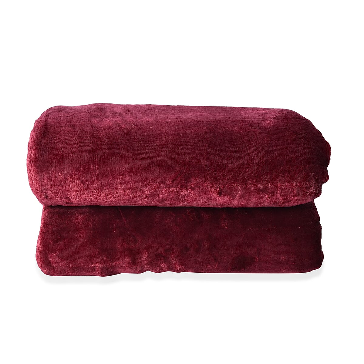 Homesmart Maroon Microfiber Flannel & Sherpa Reversible Blanket , Polyester Sherpa Blanket , Sherpa Throw Blanket image number 0