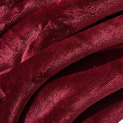 Homesmart Maroon Microfiber Flannel & Sherpa Reversible Blanket , Polyester Sherpa Blanket , Sherpa Throw Blanket