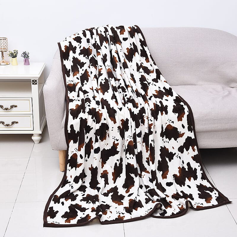 Homesmart Heirloom Cow Print Super Soft Warm & Cozy Throw Blanket Microfiber soft Blanket Bedding Home Decor