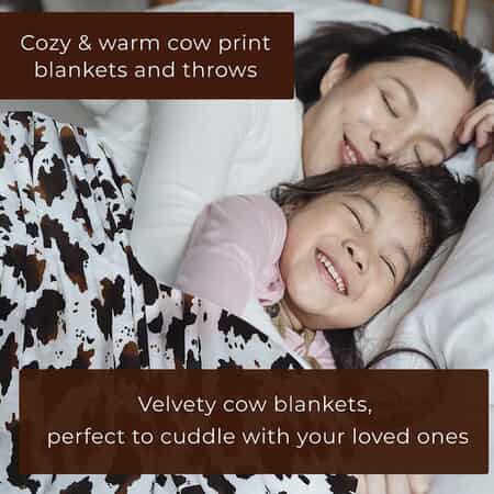 Homesmart Heirloom Cow Print Super Soft Warm & Cozy Throw Blanket Microfiber soft Blanket Bedding Home Decor image number 1