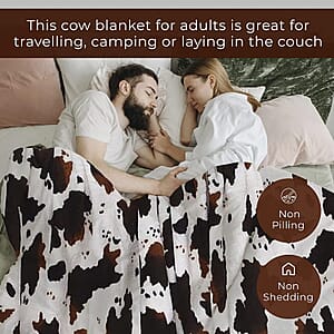 Homesmart Heirloom Cow Print Super Soft Warm & Cozy Throw Blanket Microfiber soft Blanket Bedding Home Decor