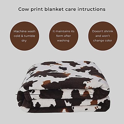 Homesmart Heirloom Cow Print Super Soft Warm & Cozy Throw Blanket Microfiber soft Blanket Bedding Home Decor