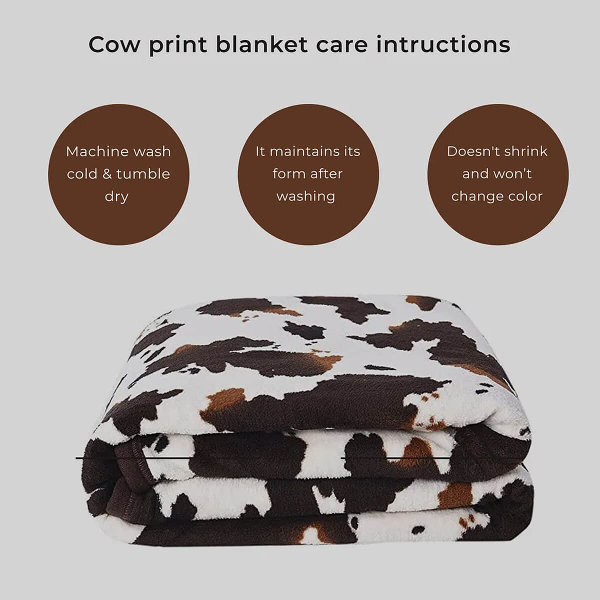 Homesmart Heirloom Cow Print Super Soft Warm & Cozy Throw Blanket Microfiber soft Blanket Bedding Home Decor image number 4