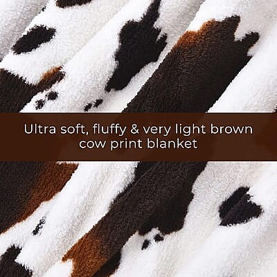 Homesmart Heirloom Cow Print Super Soft Warm & Cozy Throw Blanket Microfiber soft Blanket Bedding Home Decor
