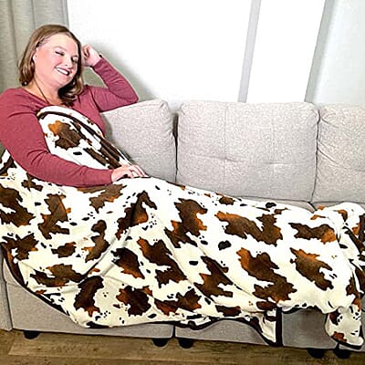 Homesmart Heirloom Cow Print Super Soft Warm & Cozy Throw Blanket Microfiber soft Blanket Bedding Home Decor