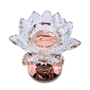 Rose gold Color Crystal Lotus Flower Candle Holder